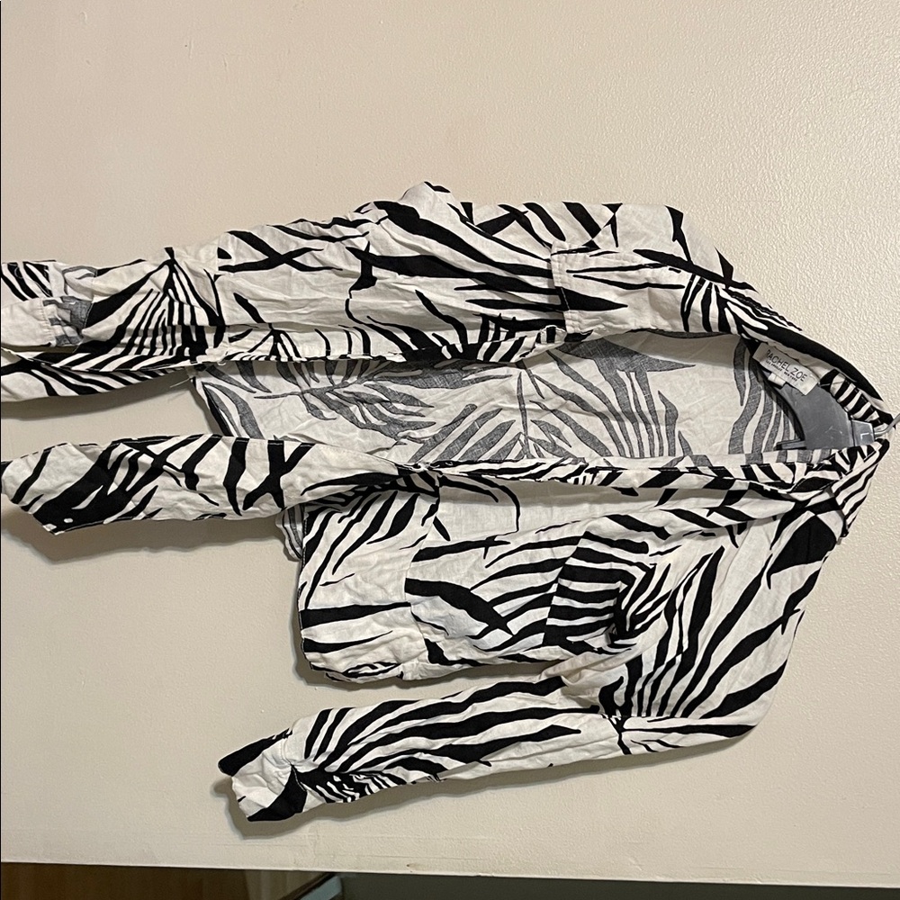 Rachel Zoe Black and White Patterned Blouse